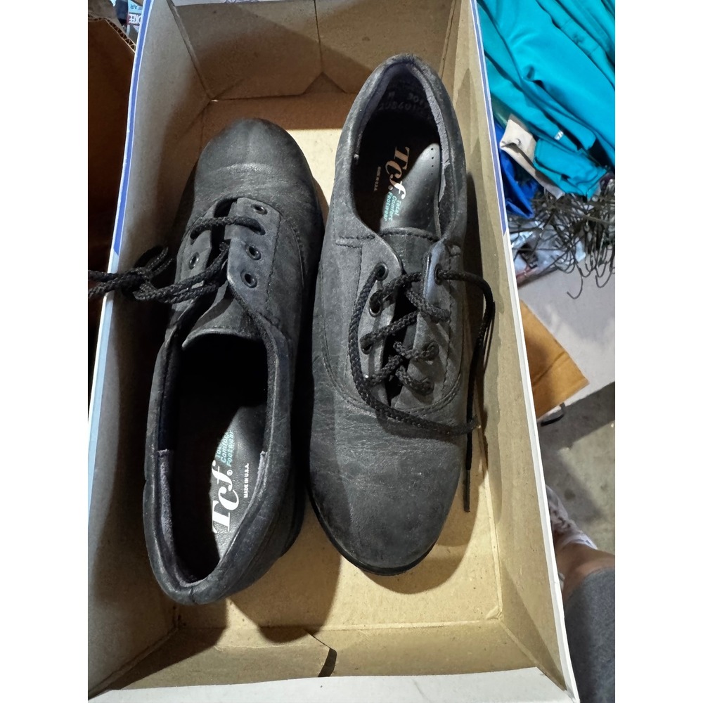 TCF Total Comfort Footwear Allora Black Leather Lace Up Oxfords Shoes Womens 6 M